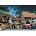Maquette Ruine d?incendie Auberge Au Soleil, Epoque 3