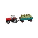 Car System Tracteur Massey Ferguson avec remorque à balles