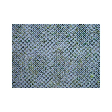 Feuille de décor Briques perforées en losange avec herbe