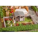 Maquette Jardin d'ouvrier avec petite maison de jardin, Epoque 3