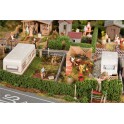 Maquette Jardins d'ouvrier avec caravane, Epoque 3