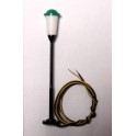 Lampadaire droit lumière blanche, fonctionnel, dessus vert