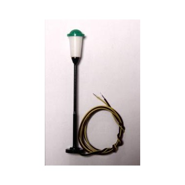 Lampadaire droit lumière blanche, fonctionnel, dessus vert