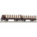 Coffret de 2 wagons porte-grumes, type R 02, de l'ÖBB, Epoque 3
