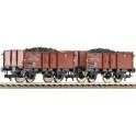 Wagons de charbon type construction O Schwerin DRG, set de 2, Epoque 2