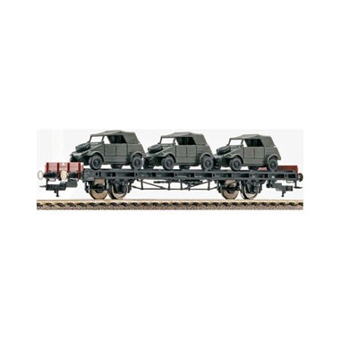 Wagon plat type de construction S 14 chargé de Minitank DRG, Epoque 2
