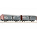 Coffret de 2 wagons à parois coulissantes type Hbis299, DB AG, Epoque 6