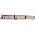 Coffret de 3 wagons à parois coulissantes type Hbillns, DB AG, Epoque 6