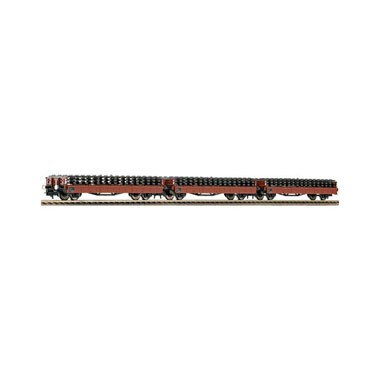 Coffret de trois wagons Transport de traverses de la DR, Epoque 4
