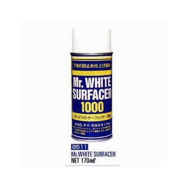 Mr. White Surfacer 1000 Apprêt Sous-couche blanc, Bombe 170ml