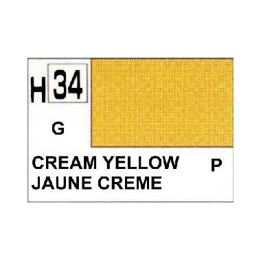 Gunze H34 Jaune Crème Brillant peinture acrylique 10 ml