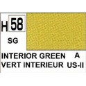 Gunze H58 Vert Intérieur Satiné peinture acrylique 10 ml