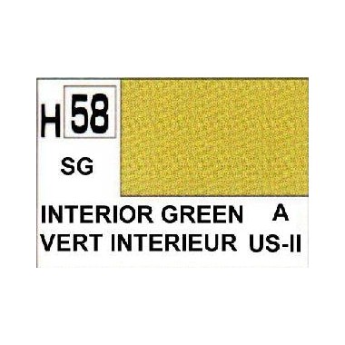 Gunze H58 Vert Intérieur Satiné peinture acrylique 10 ml