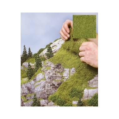 Tapis d'herbe haute hyper flexible vert prairie, 400 x 400 mm