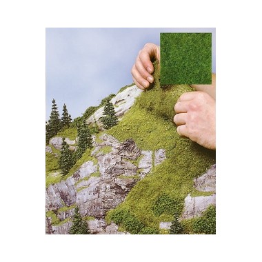 Tapis d'herbe haute hyper flexible vert sol de foret, 400 x 400 mm