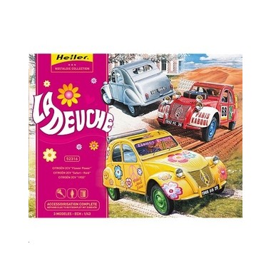 Maquette "La Deuche", coffret de trois 2CV au 1/43