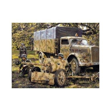 Maquette Opel Blitz et canon Pak 40, 2ème GM Normandie 1944