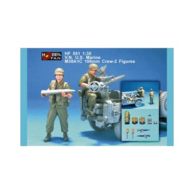 Figurines maquettes U.S. Marine M38A1 106mmGun Crew