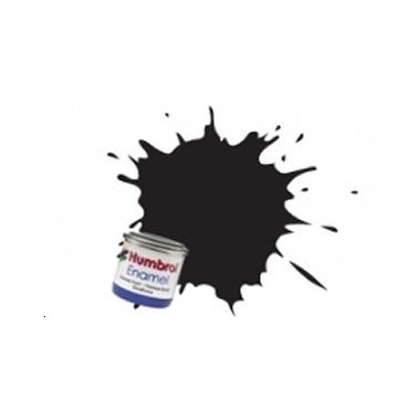 Humbrol 21 Noir brillant, peinture Enamel Pot 14 ml