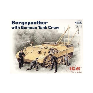 Maquette Panzer Bergepanther allemand avec équipage, 2ème GM