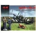 Maquette Spitfire MK.IX with RAF pilot and Ground personnel