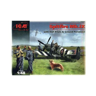 Maquette Spitfire MK.IX with RAF pilot and Ground personnel
