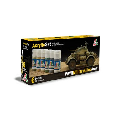 Set Peintures Chars alliés 2ème GM  6 x 20 ml