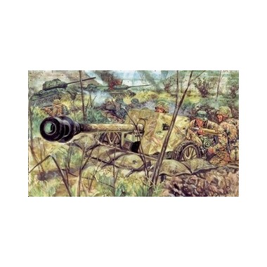 Figurines maquettes PAK 40 AT allemand avec servants, 2ème GM
