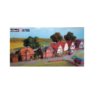 Maquette village avec 6 maisons différentes
