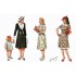 Figurines maquettes Jeunes Femmes en Tenue de Ville, 2ème GM
