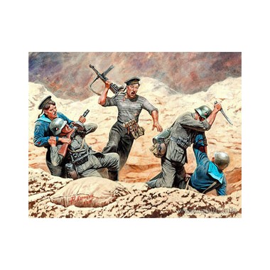 Figurines Soviet Marines and German Infantry, Hand-to-hand Combat, 1941-1942