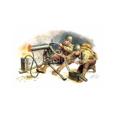 Figurines Equipage de mitrailleuse U.S. Browning 30, 2ème GM 1944