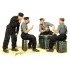 Figurines maquette Tankistes allemands joueurs de cartes, 2ème GM