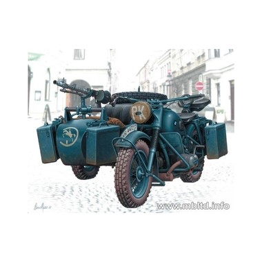 Maquette BMW R75 side-car allemand, 2ème GM