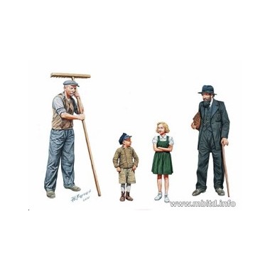 Figurines maquettes Civils Euope de l'Ouest, 2ème GM