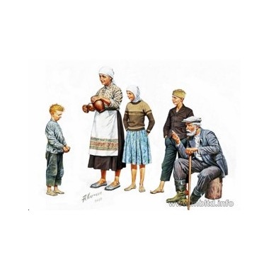 Figurines maquettes Paysans Europe Centrale, 2ème GM