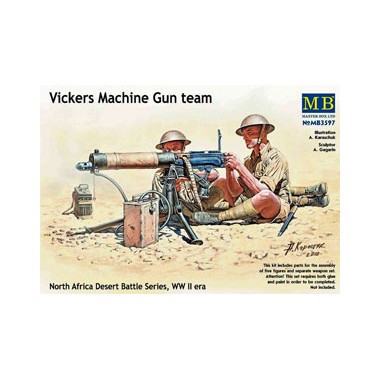 Figurines Maquettes Mitrailleuse Vickers et servants, 2ème GM
