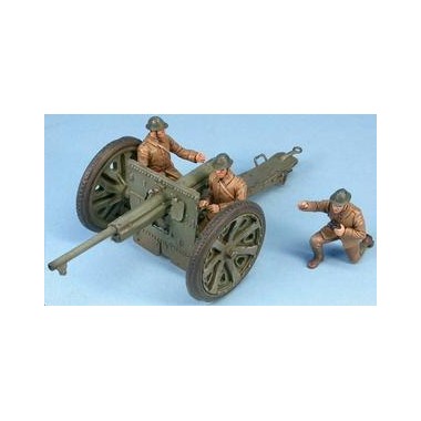 Miniature Canon 75mm Schneider avec servants, 2ème GM France 1940