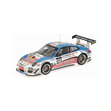 Miniature Porsche 911 GT3 R Muehlner Motorsport 123 Fumal 24H Spa 2011
