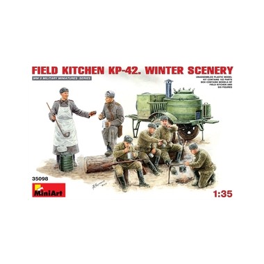 Maquette Cuisine de campagne soviétique PK-42, Scene hiver 2ème GM