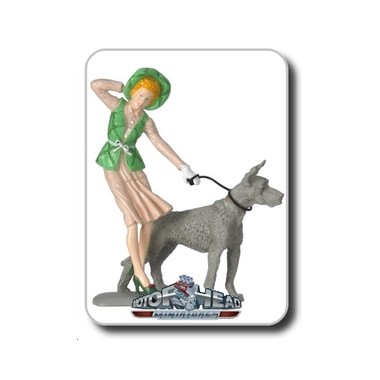 Figurine Pin-Up Emily avec chien Blonde/vert