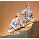 Figurines maquettes Officier et soldat d'Infanterie français, 1ère GM