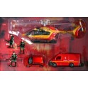 Miniature Eurocopter EC145, Panda, Camionnette et figurines pompiers