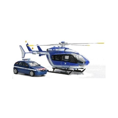 Miniature Eurocopter EC145 + Ford Focus, coffret Gendarmerie