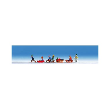Figurines Enfants en luge 