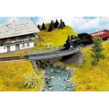 Pont ferroviaire métallique 1 voie 18 cm, courbe rayon 360 mm