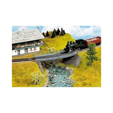 Pont ferroviaire métallique 1 voie 18 cm, courbe rayon 360 mm