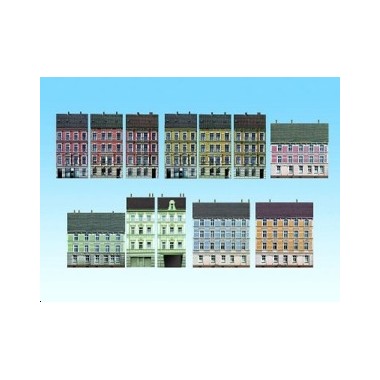 Fond de décor de batiments en demi-relief "Scène urbaine"