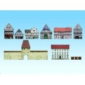 Fond de décor de batiments en demi-relief "Centre ville ancien"