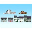 Fond de décor de batiments en demi-relief "Village"